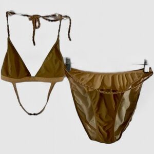 1205 10/$50🏄🏻‍♀️ Vintage Pan Dulce Tan Brown Bikini